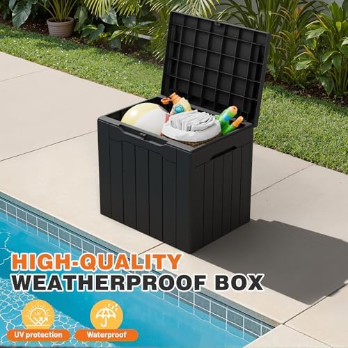 32 Gallon Deck Box Outdoor Indoor Waterproof Storage Box for Patio Furniture, Pool Accessories, Garden Tools, and Cushion Storage, Black - Image 6