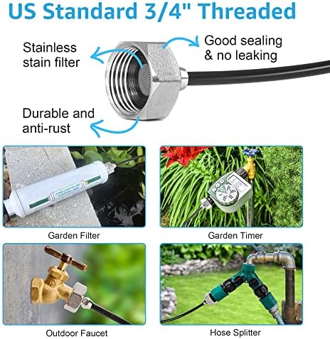 Bonviee 26FT Misters for Outside Patio, 7 Brass Nozzles, 3/4 Inch Adapter - Image 4