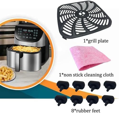 8QT Air Fryer Tray for Gourmia GAF856 Air Fryers, Upgraded Double Layer Nonstick Coating Air Fryer Grill Pan Crisper Plate Rack Grate Grid Shelf for 8QT Gourmia Air Fryer, Dishwasher Safe - Image 7