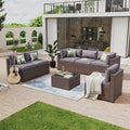 Aoxun 7 Piece Patio Furniture Set Wicker Rattan Patio Conversation Set by Aoxun