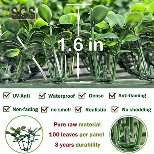 Bybeton 24pk 10"x10" Fake Boxwood Greenery Backdrop Privacy Fence Screen - Image 3