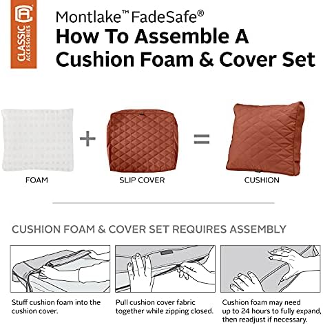 Classic Accessories Montlake FadeSafe FadeSafe Patio Chair/Loveseat Back Quilted Cushion, 25 x 22 x 4 Inch, Spice - Image 5