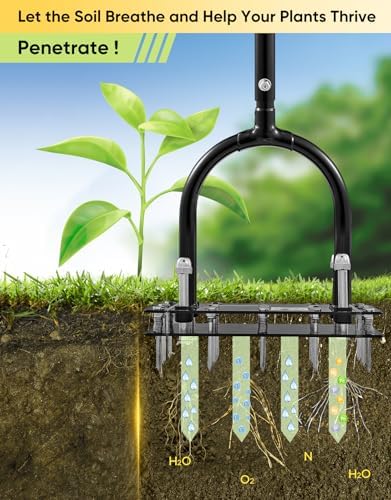 Sakerplus Aerator Lawn Tool, Hand Metal Spike Lawn Aerator (Black Handle) - Image 4