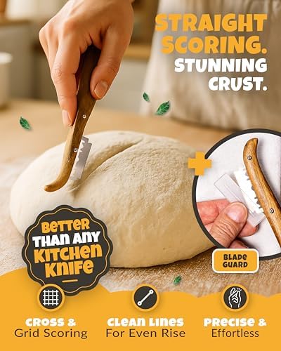 CRUSTLOVE Bread Lame 2-Piece Set for Controlled Dough Scoring with 5 Blades - Image 4