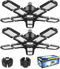 Nexillumi 2-Pack Led Garage Light 180W, 36000LM Garage Lights Ceiling LED with E26/E27 Medium Base, 6000K Deformable LED Shop Lights with 10+1 Adjustable Panels for Garage, Workshop, Attic, Basemen by Nexillumi