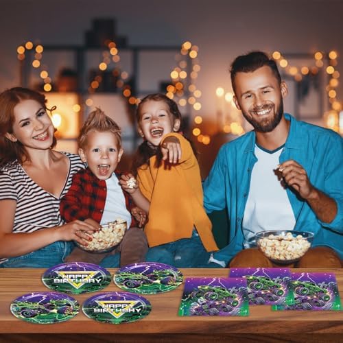 40pcs Trucks Party Supplies Trucks Birthday Party Decorations Plates and Napkins for 20 Guests Trucks Theme Party for Boys - Image 5