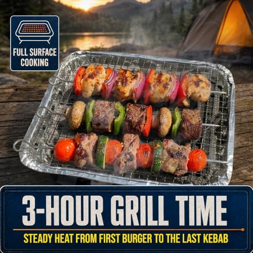 Pull Start Fire Grill, Natural Hardwood Charcoal, Portable 3hr Burn, 1 Pack - Image 3