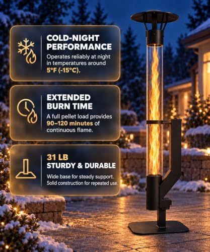 Outdoor Pellet Heater, 64 Inch Wood Pellet Rocket Stove - Image 5