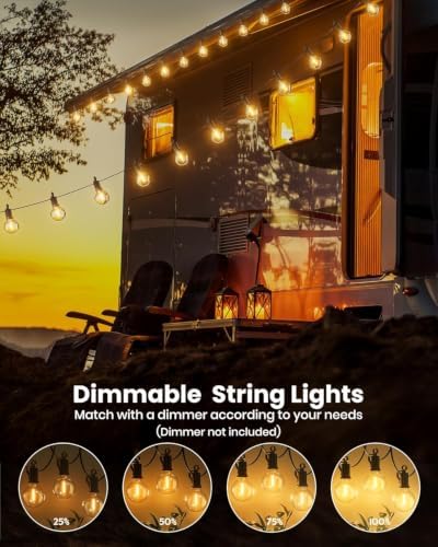 Brightown Outdoor String Lights, 159FT G40 LED IP65 Waterproof Patio Lights - Image 4