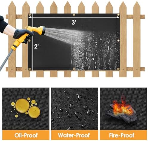 Fireproof Grill Heat Shield for Deck Railing/Wall, 3'x2', Black - Image 5