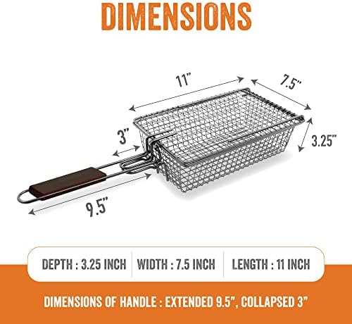 Yukon Glory Premium Grill Basket with Lid, Locking Flip Handle - Image 5