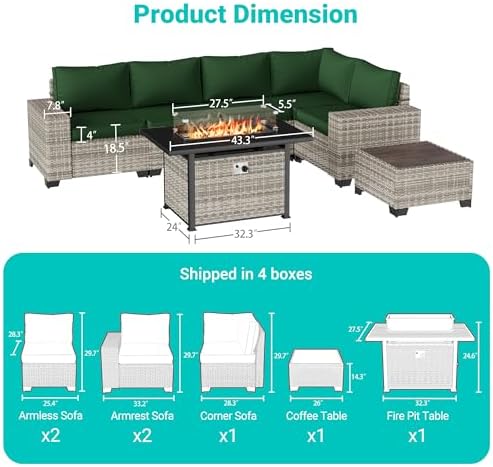 Outdoor Patio Furniture Set PE Wicker Rattan Outdoor Sectional Sofa - Image 2