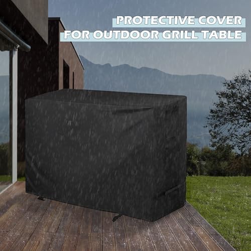 Outdoor Grill Table Cover for Royal Gourmet Dining Cart, Grill Cart Cover for Grills House Movable Kitchen Island and for Feasto Pizza Oven Table - Image 6