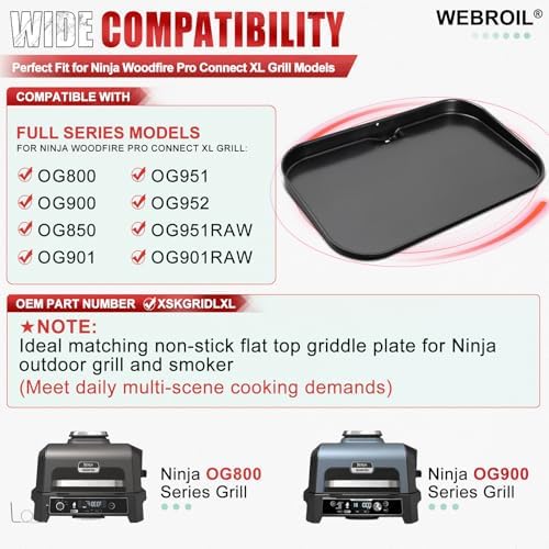Griddle Pan for Ninja Woodfire Pro Connect XL Grill OG800 OG900 Series - Image 2