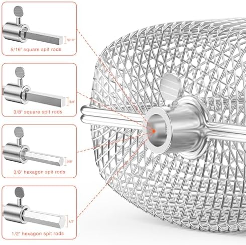onlyfire Stainless Steel Rotisserie Basket Set BBQ Grilling Baskets, 2pcs - Image 4