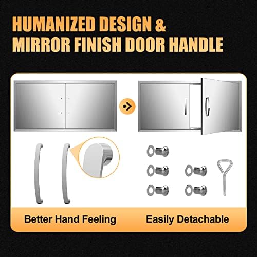 Outdoor Kitchen Doors 42W x 21H Inch Double BBQ Access Doors - Image 4