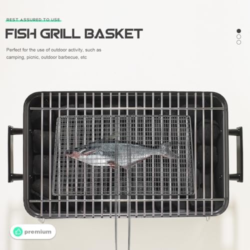 BESPORTBLE Fish Grill Basket, Fish Grilling Basket for Outdoor Stainless Steel Folding Grill Accessories Grill Basket for Bar Camping Picnics Parties - Image 5