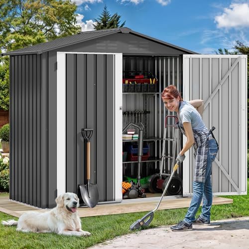 DWVO 6x4ft Outdoor Storage Shed with Secure Entrances & Vents - Image 2