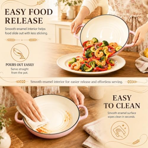 QuliMetal 5QT Enameled Cast Iron Dutch Oven for Sourdough Bread Baking - Image 4