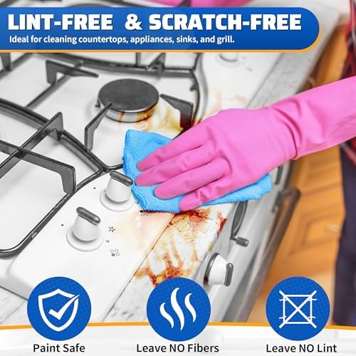 Shop Towels, 150 Pack Cleaning Rags Microfiber Towels, Bulk All-Purpose Microfiber Cleaning Cloth Lint-Free Wipe Washcloth for Commercial Garage Automotive & Housekeeping 11.5"*11.5" - Image 6
