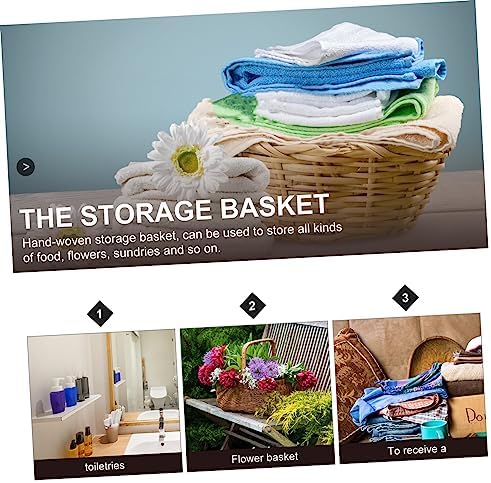 ABOOFAN Imitation Rattan Woven Storage Basket for Outdoor Picnics Multi Function Household Organizer Portable Design for Snacks Fruits and Decorative Use - Image 5