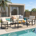 NATURAL EXPRESSIONS 4 Pieces Patio Furniture Sets, Modern Metal Patio Set by NaturalExpressions