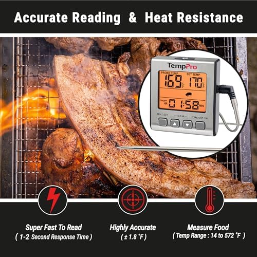 TempPro TempTrack Digital Meat Thermometer for Cooking and Grilling - Image 2