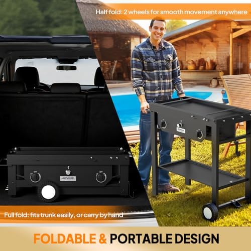 ROVSUN 2 Burner Propane Gas Stove with Foldable Workstation & Auto-Ignition - Image 5