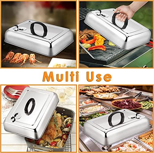 Leonyo Heavy Duty Stainless Steel Griddle Basting Cover Dome, 3 Pack - Image 6