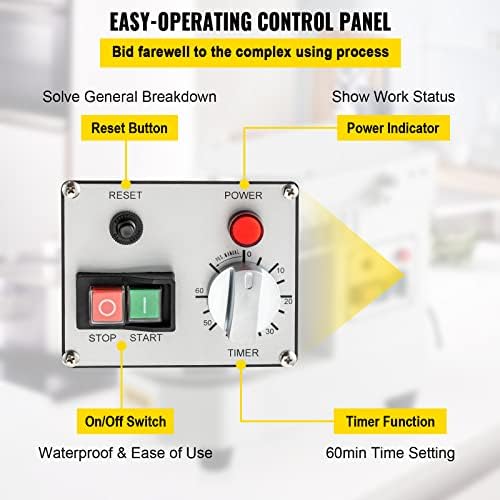 VEVOR 8.5Qt Commercial Food Mixer Timing Function 450W Commercial Mixer - Image 5