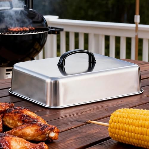 Rectangular Griddle Basting Cover,Stainless Steel,Heat-Resistant Handle - Image 2