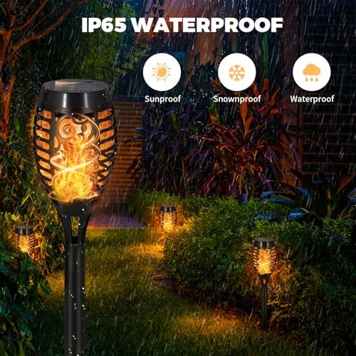 12 Pack Solar Pathway Lights Outdoor, Solar Torches Lights Halloween Decor - Image 3