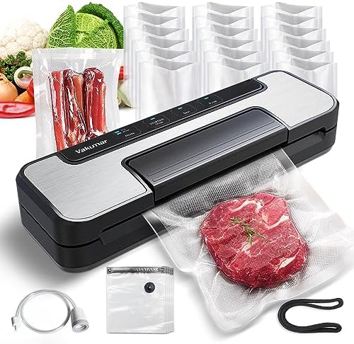 Vakumar Vacuum Sealer Machine, 80Kpa Food Vacuum Sealer Machine with Double Pump, Dry,/Moist, Pulse Mode, Handle Locked Design, LED Indicator Light & Cutter,12MM Widened Heating Strip by Vakumar