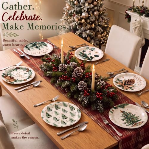 Rtteri 100 Pcs Christmas Paper Plates Disposable 9 Inch Winter Dinner Plate - Image 6