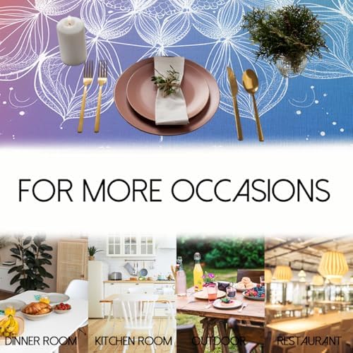 Mandala Tablecloth 54x54 Inch Square Rainbow Gradient Boho Mandala Tablecloths Polyester Table Cloth for Holiday Parties Kitchen Dining Indoor Outdoor - Image 7