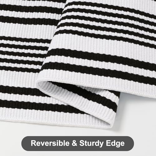 Fall Front Door Mat 2.3'x3.6', Cotton Washable Striped Outdoor Rug - Image 6