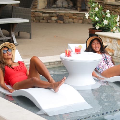 Ledge Lounger Pool Side Table, Ice Bin in Pool Table with Lid - Image 2