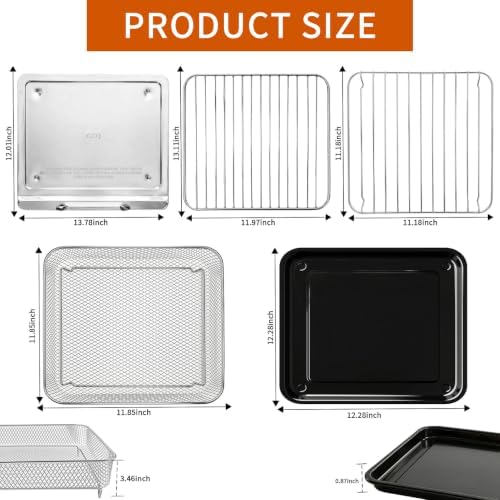 Air Fry Oven Replacement Parts for Ninja French Door Premier FO101,12.2 × 12.2" Air Fryer Sheet Pan Grill Plate Crisper Plate Rack Accessories Tray,Dishwasher Safe - Image 2