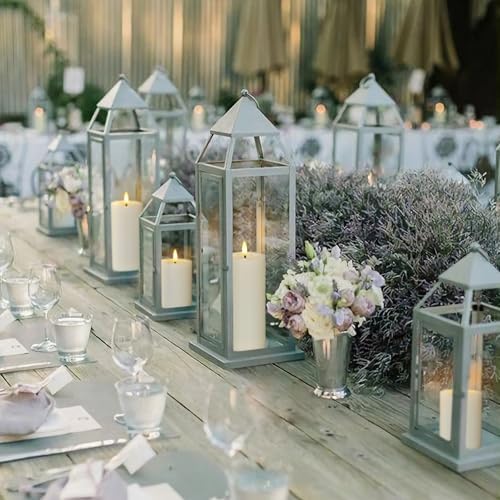Yeelida Outdoor 6pcs Flameless Waterproof Candles with Handy Remote Control, Cycle Timer Battery Operated Candle Grease Effect LED Flickering Pillar Plastic Long Lasting (Ivory, 3" x4" 5" 5" 6" 6" 7") - Image 5
