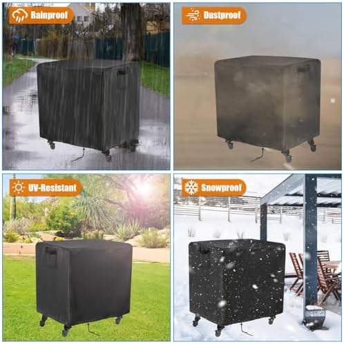 Outdoor Grill Cover for Weber 22 Inch Performer Charcoal, Waterproof Heavy Duty Smoker BBQ Grill Cover for VEVOR 22 Inch Portable Grill with Cart - 45" L×33" W×38" H - Image 6