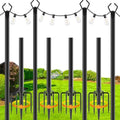 zoegi 4 Pack 10Ft String Light Poles,Light Poles for Outside Lights with Fork,Outdoor Brackets Hanging Lights,Metal Stand for Deck Patio,Backyard,Wedding,Deck,Party (4Pack) by Beizelte