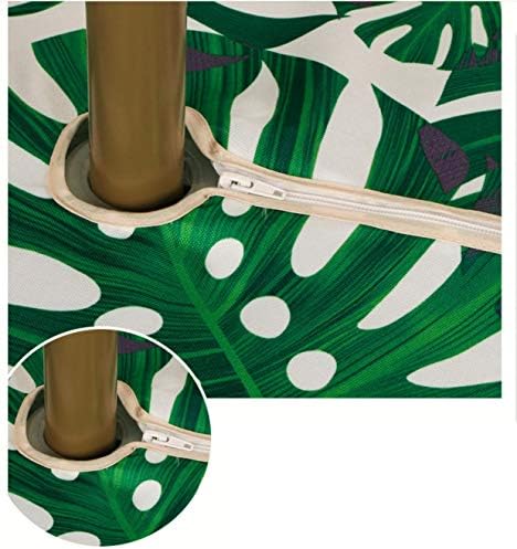 SUQ I OME Patio Umbrella Tablecloth, Leaf Green, 60'' Round with Zipper - Image 2