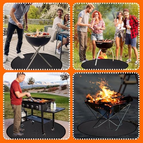 4-Layer Deck Protector 5200℉, Fire Pit Mat 36'', Fire Pit Pad, Fire Pit Accessories, Burn Barrel, Under Grill Mat, BBQ Mat, Patio Shield, Fire Retardant Base Pad for Outdoors - Image 2