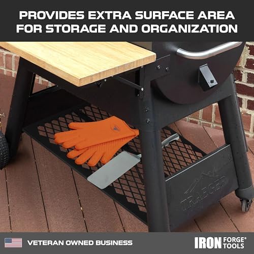 Iron Forge Tools Pellet Grill Storage Shelf, Black Powder Coated Steel - Image 5