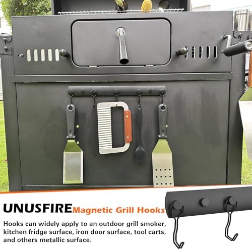 Smoker Grill Hooks,Magnetic Mount 5 Hooks for Hanging BBQ Utensils,Non-Slip Heavy Duty Magnetic Holder for Traeger Pellet Pit Boss Blackstone Grill Smoker - Image 3