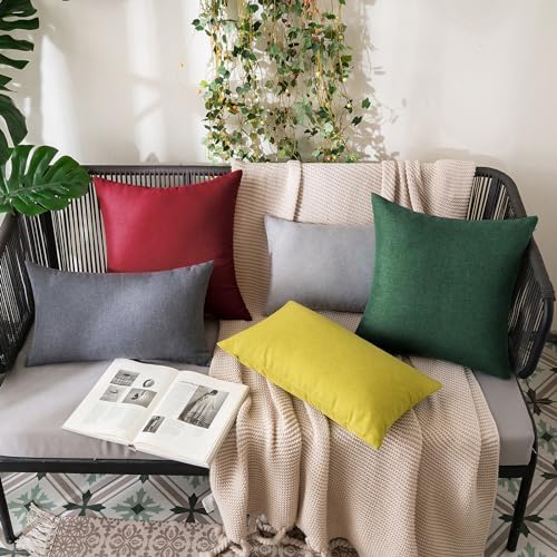 MIULEE Decorative Outdoor Pillow Covers Christmas 12x20 Emerald Green - Image 5