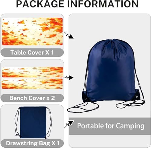 CAPSCEOLL Fitted Picnic Table Cover with Bench Covers 5ft - Fall Maple - Image 5
