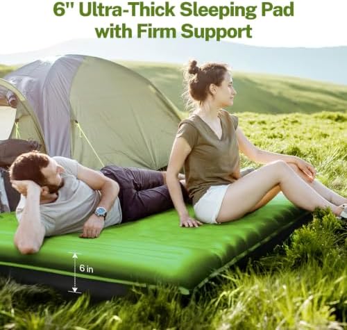OGERY Double Sleeping Pad for Camping, 6" Extra-Thick Reinforced - Image 2
