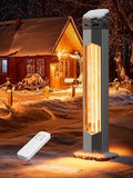 Landeagle Outdoor Patio Heater for Garage, 37" Electric Space Heaters, 1500W Portable Infrared Radiant with IP65 Waterproof, Freestanding, Tip-Over & Overheat Protection for Large Room Indoor, Grey by Landeagle