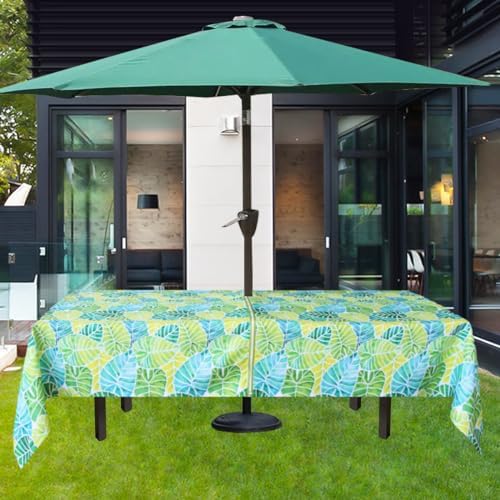 EHouseHome Outdoor and Indoor 60x84 inch Tablecloth with Umbrella Hole and Zipper, Waterproof Zippered Patio Table Cloths, Spring/Summer Table Covers for Backyard Circular Table/BBQs/Picnic - Image 3